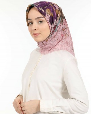 Kadınlar İçin Türk Başörtüsü, Kaymaz Tam Kapama Başörtüsü, Keten Kenevir Kumaş, Sycamore Yaprağı Tasarımı