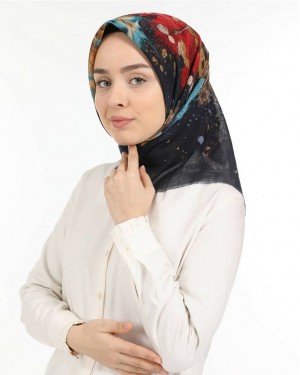 حجاب تركي – حجاب كتان غير قابل للانزلاق بتغطية كاملة, تصميم أنيق, نقش ورق العنب حجاب تركي – حجاب كتان غير قابل للانزلاق بتغطية كاملة, تصميم أنيق, نقش ورق العنب