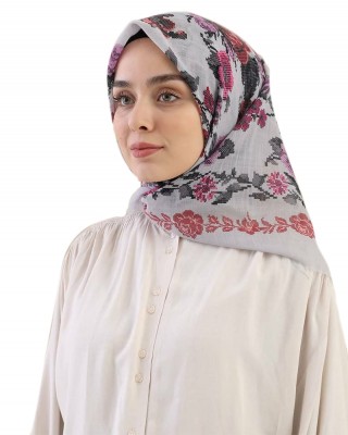 Turkish Hijab for Women - Non-Slip, Full Coverage Head Scarf with Traditional Floral Patterns