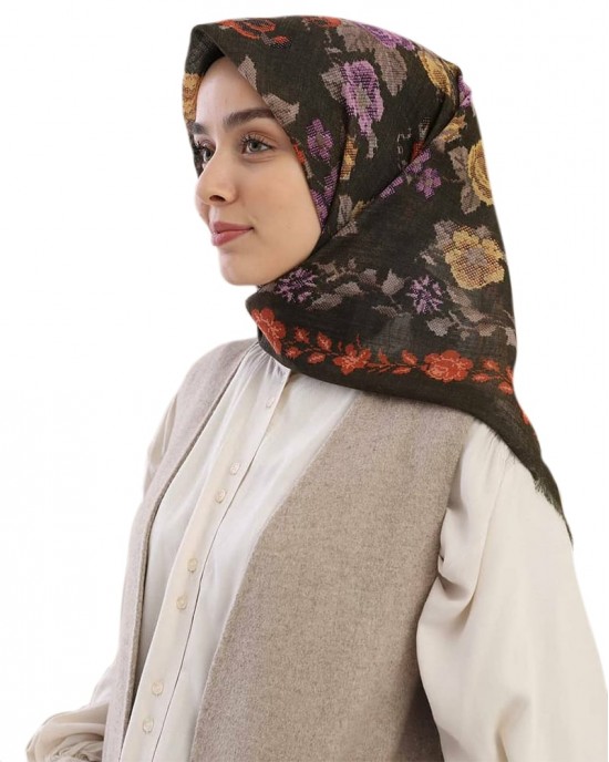 Turkish Hijab, Non-Slip Hijabs, Head Scarf for Women, Traditional Floral Patterns