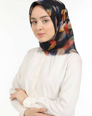 Head Scarf for Women, Turkish Hijab, Non-Slip Hijabs, Autumn Leaf Pattern