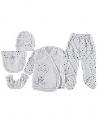 Türk Bebek Kıyafet Seti, %100 Pamuk Yenidoğan Kıyafetleri, 5 Parçalı Bebek Takımları