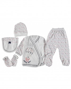 Türk Bebek Elbise Seti - %100 Pamuk Yenidoğan Kıyafetleri, 5 Parça Takım Türk Bebek Elbise Seti - %100 Pamuk Yenidoğan Kıyafetleri, 5 Parça Takım