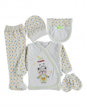 5 Parçalı %100 Pamuk Türk Bebek Kıyafet Seti, Yenidoğan Kıyafet Seti 5 Parçalı %100 Pamuk Türk Bebek Kıyafet Seti, Yenidoğan Kıyafet Seti