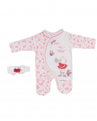 Sleep and Play Suit, Snap Closure Baby Overalls for Girls - Stylish and Comfortable Turkish Baby Overalls