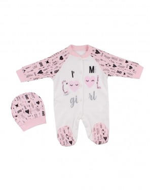 Snap Closure Baby Overalls, Sleep and Play Suit, Baby Girl Overalls