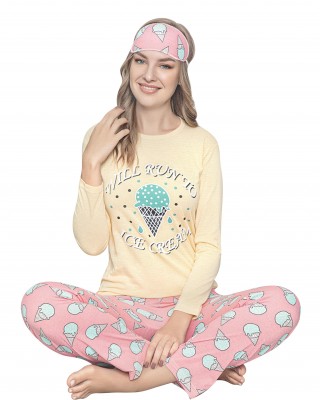 Canlı Konfor, Style Turk'ta Uyku Maskeli İki Parçalı Türk Kadın Pijama Seti