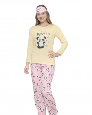 Turkish Women Pajamas, Long Sleeve PJS, Casual Pajamas with Sleep Mask