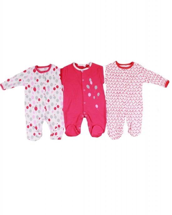 Baby Girl Overalls Set, Sleep and Play Suit Set, Snap Closure Baby Overalls