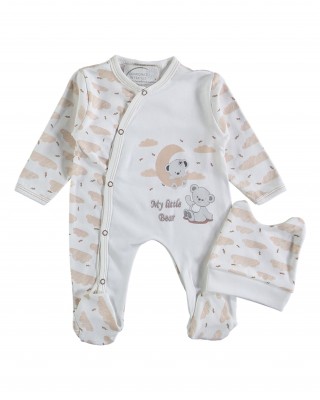 Uyku ve Oynama Takımı - Düğmeli Bebek Tulumu, Erkek ve Kızlar için, %100 Pamuklu Türk Bebek Tulumu