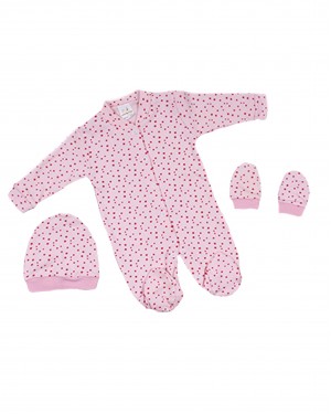 Sleep and Play Suit, Snap Closure Baby Overalls Set, Baby Girl Overalls, 4 Pieces