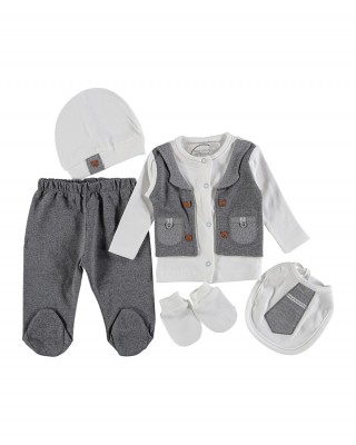 طقم ملابس الأطفال التركي – طقم ملابس حديثي الولادة مكون من 5 قطع 100% قطن تركي، مناسب لجميع الفصول ومثالي كهدية للمولود الجديد