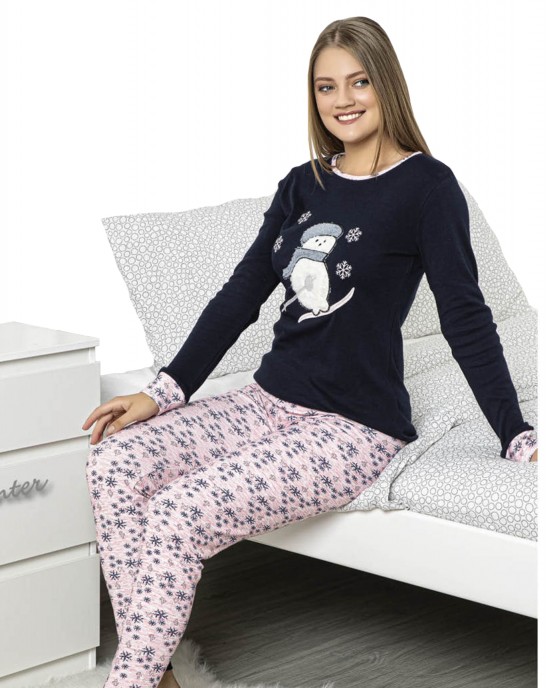 Women's Cozy Snowman Winter Pajama Set for Chilly Nights