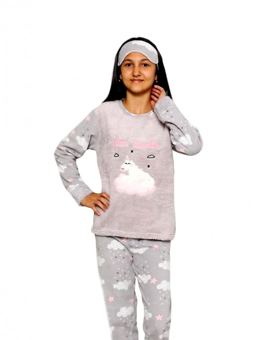 Turkish Girls' Pajamas & Sleepwear, Fluffy Loungewear, Winter Polar PJS for Kids
