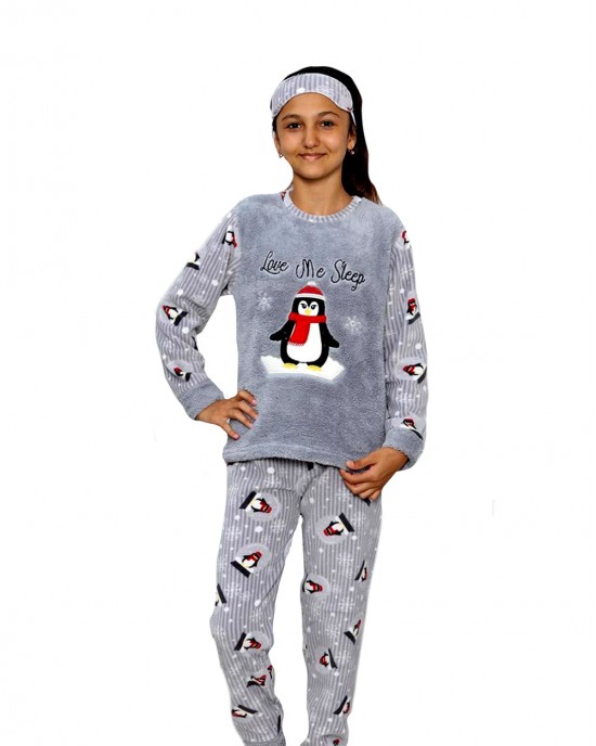 Çocuk Kız Pijama Takımı, Polar Çocuk Kız Pijama Seti, Günlük ve Gece Kıyafeti