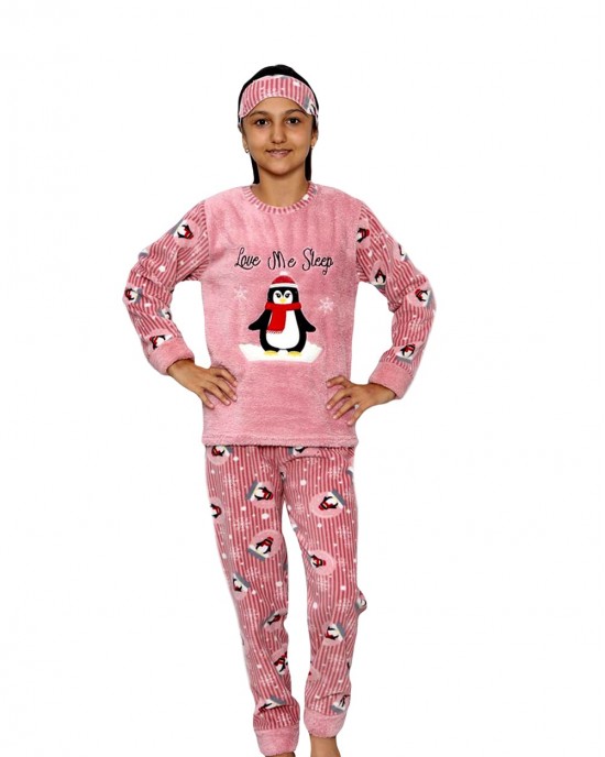 Turkish Girls' Pajamas & Sleepwear, Fluffy Loungewear, Winter Polar PJS for Kids