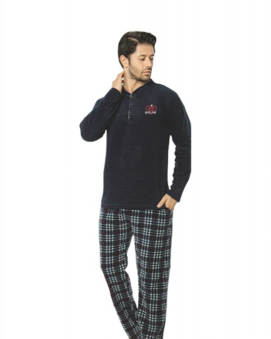 Erkek Pijama, Uzun Kollu Polar Pijama Takımı