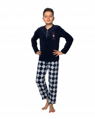 Turkish Kids' Pajamas – Soft Polar Fabric Long Sleeve Pajama Shirt & Elasticated Pants for Comfort