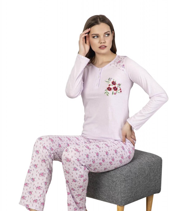 Turkish Women's Long Sleeve Pajamas Set, Comfortable and Stylish Sleepwear by Style Turk