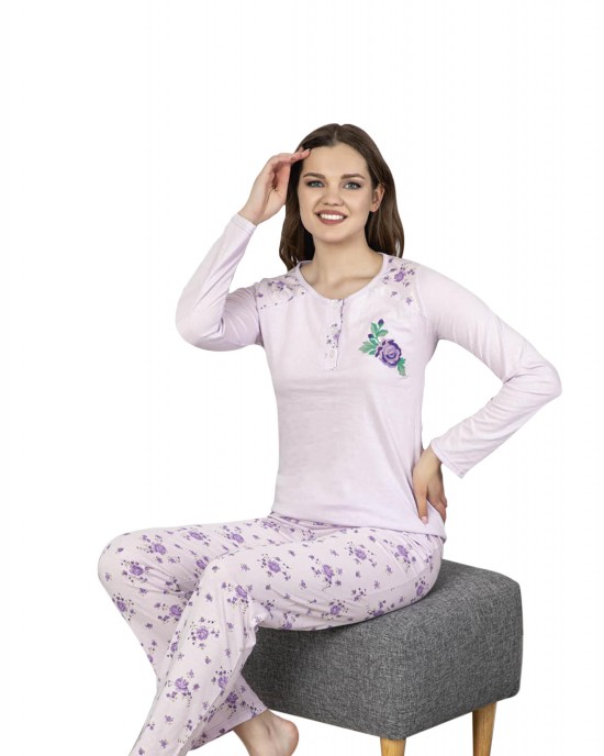 Turkish Women's Pajamas Set - Comfortable and Stylish Loungewear in Viscon Fabric