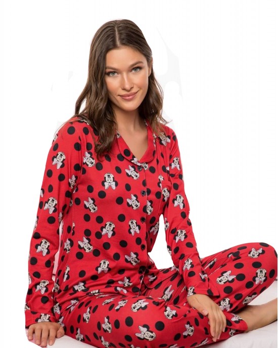 Explore Comfort and Style with our Two-piece Turkish Women's Pajamas Set in Elegant Red