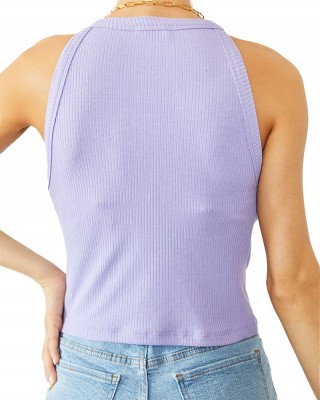 Sleeveless Camisole Blouse, No Sleeve Tops, T-Shirts Cami Tank Tops, Light Lavender Color