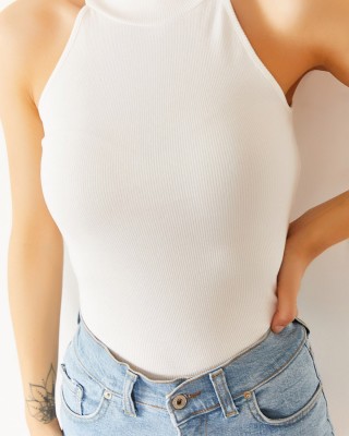 Sleeveless Camisole Blouse, No Sleeve Tops, T-Shirts Cami Tank Tops, White Color