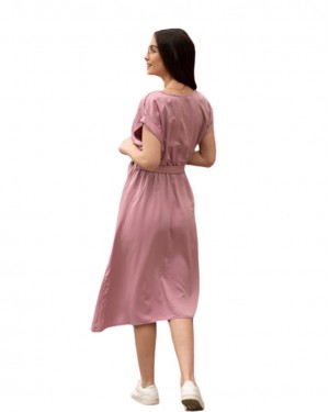 Casual Style Women Dress, Solid Color