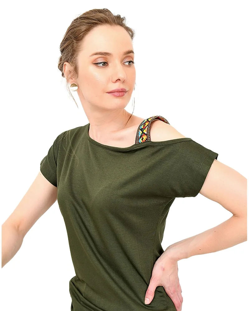 StyleTurk,Casual Short Sleeve Shirt, Boat Neck Blouse Tops, Off