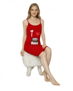 Full Slip Dress for Women Spaghetti Strap Under Cami Slit Soft Sleeveless Nightgowns, Red Color Full Slip Dress for Women Spaghetti Strap Under Cami Slit Soft Sleeveless Nightgowns, Red Color