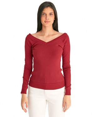 بلوزة نسائية, فانيلة تركية نسائية, قبة V واسعة, قميص كاجوال كم طويل