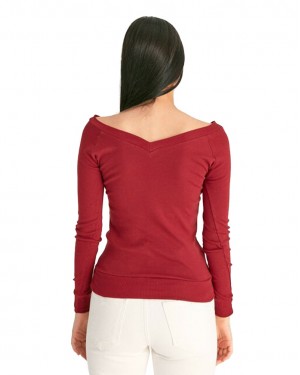 V Neck Blouse Top, Casual Long Sleeve Shirt, Turkish Sweatshirt for Women