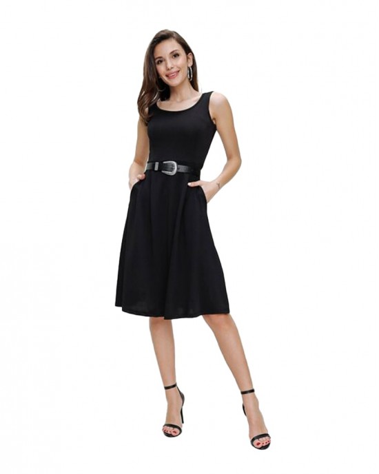 Midi Dress, Knee Length Casual Style Women Dress