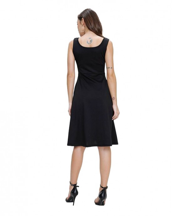 Midi Dress, Knee Length Casual Style Women Dress