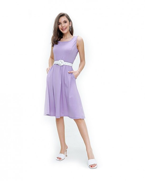 Midi Dress, Knee Length Casual Style Women Dress