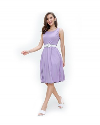 Kadın Askılı Örme Krep Midi Boy Elbise