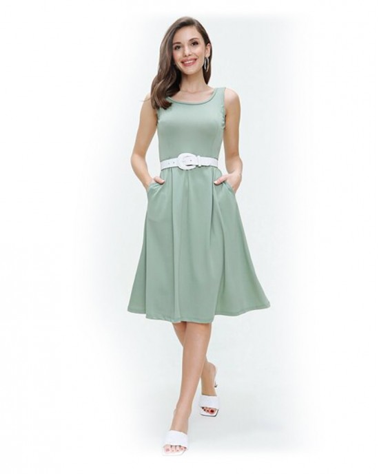 Midi Dress, Knee Length Casual Style Women Dress