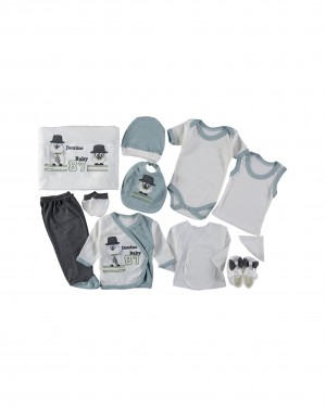 Hastane Çıkış Seti, Mevlüt Takımı, Bebek Yeni Doğan Seti, Beyaz ve Gri Renk Hastane Çıkış Seti, Mevlüt Takımı, Bebek Yeni Doğan Seti, Beyaz ve Gri Renk