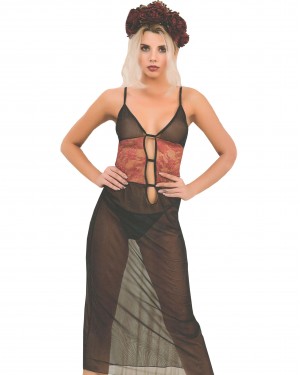 Long Babydoll Sexy Lingerie, Turkish Babydolls Set, Fantasy Lingerie, The queen of night with intertwining ties Long Babydoll Sexy Lingerie, Turkish Babydolls Set, Fantasy Lingerie, The queen of night with intertwining ties
