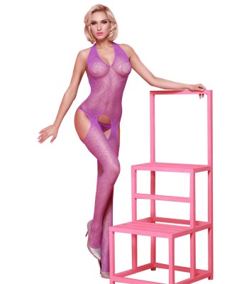 سحر الحسية, بودي ستوكينج البنفسجي بالدانتيل الشبكي, جوارب جسم مثيرة, بودي ستوكينج تركي, قطعة شبكية واحدة