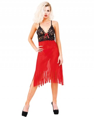 Uzun Seksi Babydoll Gecelik Fantazi Bayan İç Giyim