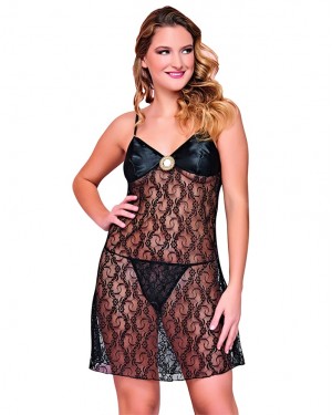 Babydoll Sexy Lingerie Set, 3 Pcs Babydoll Lace Sleepwear Nightgown, Robe Chemise Thong, Turkish Babydolls, Fantasy Lingerie