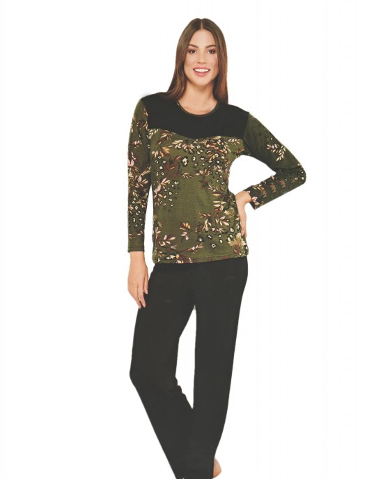 Luxurious Lounging, Turkish-inspired Women's Pajamas in Khaki