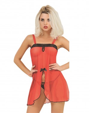 Babydoll Sexy Lingerie, Turkish Babydolls, Fantasy Lingerie, The Magic Of Pink With Black Edges Babydoll Sexy Lingerie, Turkish Babydolls, Fantasy Lingerie, The Magic Of Pink With Black Edges