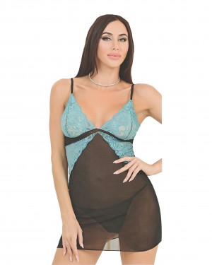 Babydoll Sexy Lingerie, Turkish Babydolls, Fantasy Lingerie, combination of the winter sky color