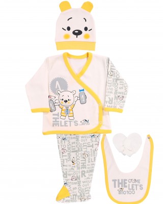 طقم ملابس أطفال تركي - 5 قطع من الملابس القطنية للأطفال حديثي الولادة