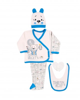 Türk Bebek Giysi Seti – %100 Pamuk 5 Parçalı Yenidoğan Takımı