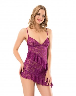 Elevate Your Bedtime Routine with Purple Lace Nightwear, Bodysuit for Women Elevate Your Bedtime Routine with Purple Lace Nightwear, Bodysuit for Women