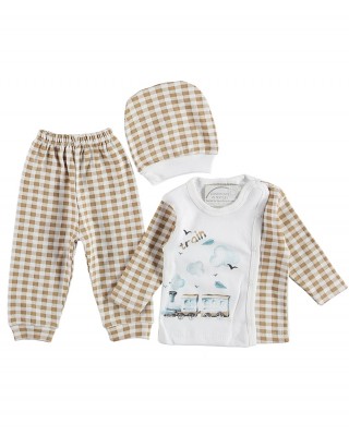 100% Cotton Turkish Baby Set – Newborn Clothes Set, Baby Pajama, Turkish Baby Clothes for Infants – 3 Pieces Set, Comfortable and Stylish Baby Gear