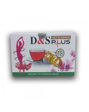 D&S Plus حمية التخسيس التركية, كبسولات التخسيس مع شاي الأعشاب التركي لحرق الدهون وقمع الشهية وخسارة الوزن